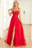 Load image into Gallery viewer, Tulle Red Ball Gown Dress with Appliques