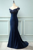 Load image into Gallery viewer, Off Shoulder Sequins Mermaid Prom Dress