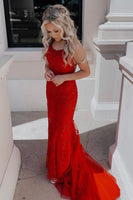 Load image into Gallery viewer, Pink Mermaid Long Prom Dress with Appliques