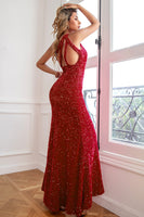 Load image into Gallery viewer, Glitter Black Mermaid One Shoulder Sequins Prom Dress With Slit