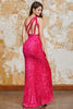 Load image into Gallery viewer, Glitter Black Mermaid One Shoulder Sequins Prom Dress With Slit