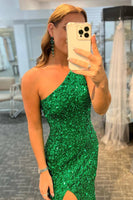 Load image into Gallery viewer, Royal Blue Glitter Party Dress with Slit