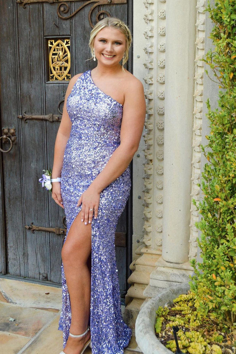 Load image into Gallery viewer, Glitter Black Sequins Long Prom Dress with Slit