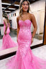 Load image into Gallery viewer, Coral Sweetheart Lace-Up Long Mermaid Prom Dress with Appliques