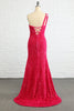 Load image into Gallery viewer, Sparkly Mermaid Hot Pink Stars Sequins Prom Dress