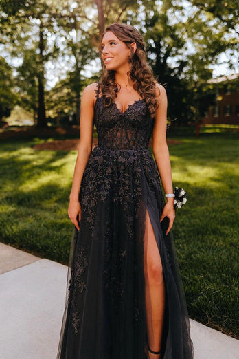 Charcoal Off the Shoulder Prom Dress with Appliques