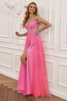 Load image into Gallery viewer, Purple Off the Shoulder Long Prom Dress with Appliques