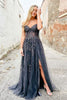 Load image into Gallery viewer, Charcoal Off the Shoulder Prom Dress with Appliques