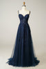 Load image into Gallery viewer, Charcoal Off the Shoulder Prom Dress with Appliques