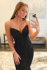 Load image into Gallery viewer, Sparkly Dark Green Sequins Mermaid Sweetheart Long Prom Dress