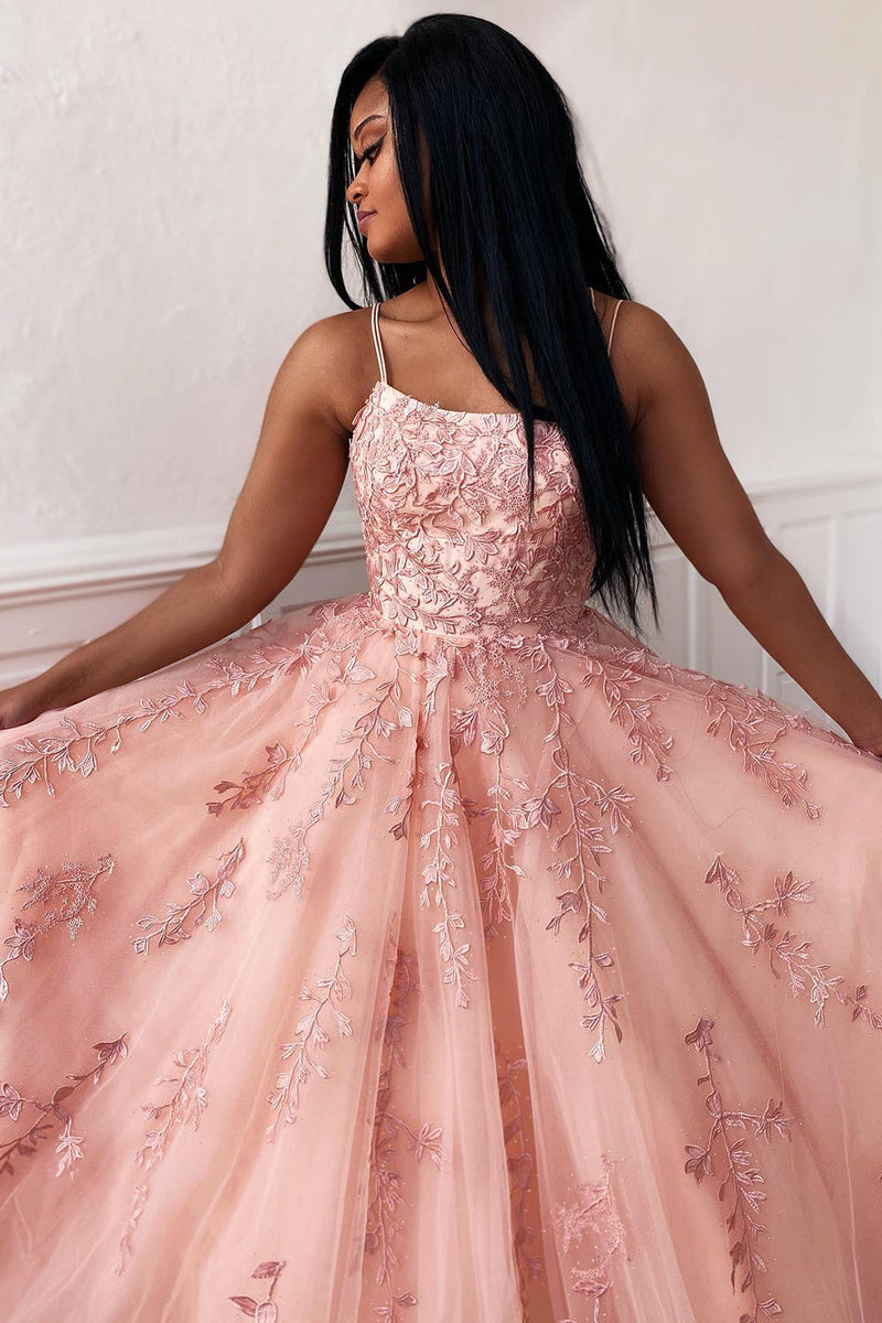 Load image into Gallery viewer, Princess Yellow Spaghetti Straps Prom Dress