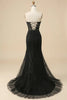 Load image into Gallery viewer, Queendancer Black Floral Long Prom Dress with Slit_2