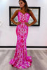 Load image into Gallery viewer, Sparkly Mermaid Orange Sequins Long Prom Dress