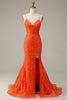 Load image into Gallery viewer, Hot Pink Spaghetti Straps Mermaid Prom Dress