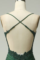 Load image into Gallery viewer, Sparkly Dark Green Beaded Long Prom Dress with Appliques