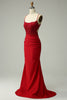 Load image into Gallery viewer, Mermaid Halter Dark Red Long Prom Dress with Beading