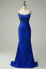Load image into Gallery viewer, Mermaid Halter Dark Red Long Prom Dress with Beading