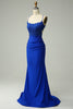 Load image into Gallery viewer, Mermaid Halter Dark Red Long Prom Dress with Beading