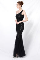 Load image into Gallery viewer, Mermaid One Shoulder Prom Dress with Appliques