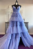 Load image into Gallery viewer, Red Tulle Spaghetti Straps Long Prom Dress