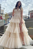 Load image into Gallery viewer, Red Tulle Spaghetti Straps Long Prom Dress
