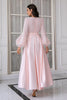 Load image into Gallery viewer, Pink Long Sleeves Wedding Party Dress
