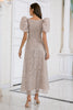 Load image into Gallery viewer, Champagne Lace Mother of the Bride Dress