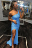 Load image into Gallery viewer, Red One Shoulder Sequins Mermaid Prom Dress with Slit