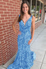 Load image into Gallery viewer, Mermaid Black V-Neck Sequins Long Prom Dress