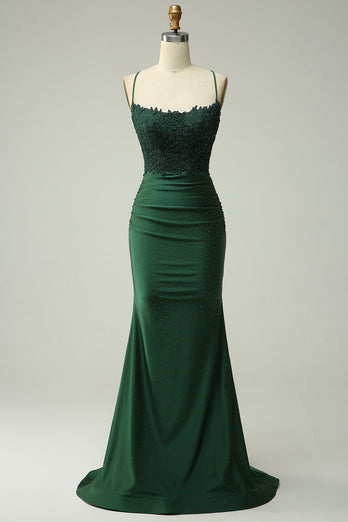 Mermaid Halter Dark Red Long Prom Dress with Beading