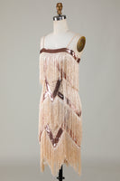 Load image into Gallery viewer, Black Spaghetti Straps Sequins 1920s Dress with Fringes