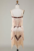 Load image into Gallery viewer, Black Spaghetti Straps Sequins 1920s Dress with Fringes
