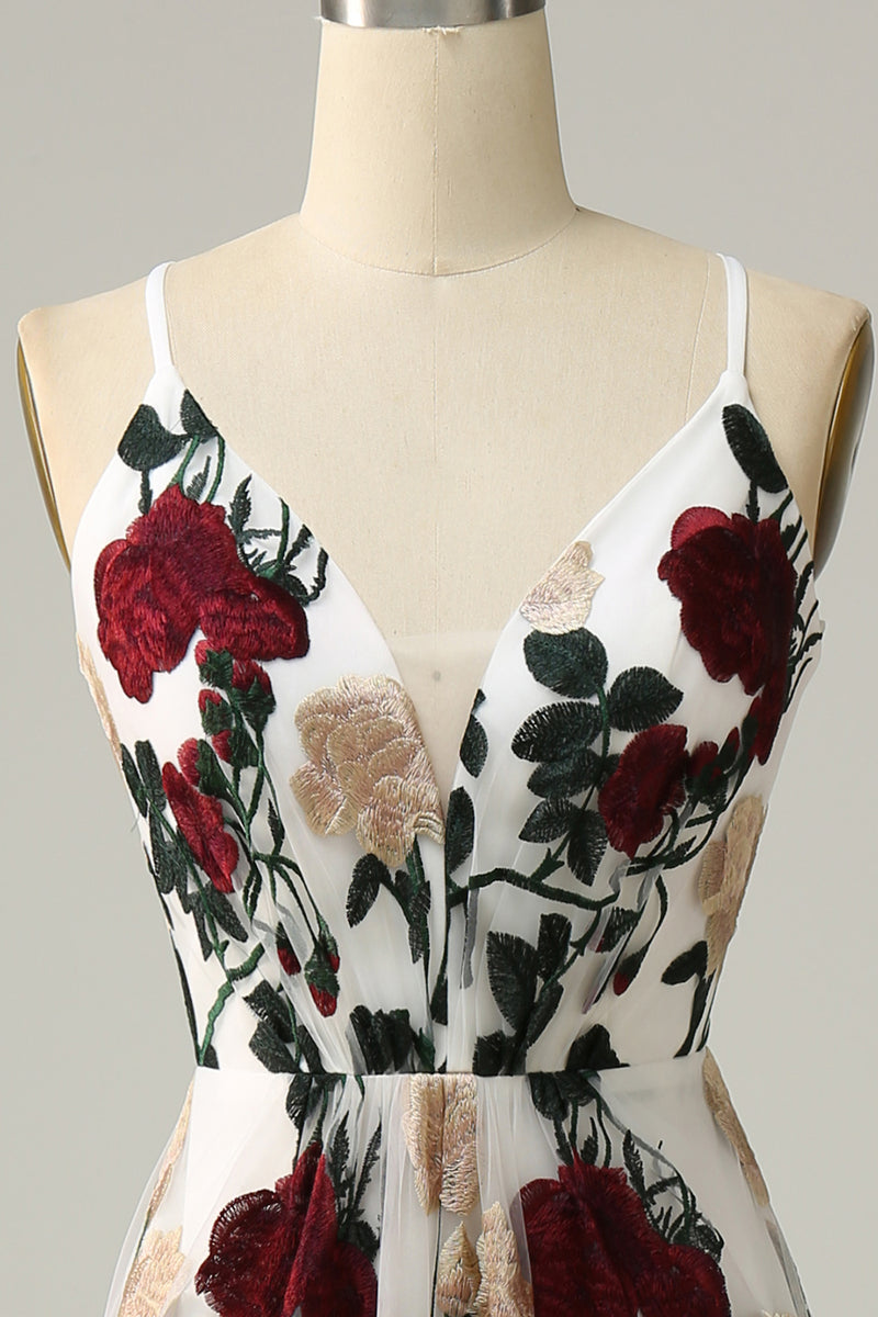 Load image into Gallery viewer, Mermaid Ivory Flower Printed Long Prom Dress