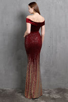 Load image into Gallery viewer, Gold Mermaid Sequin Long Prom Dress