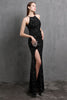 Load image into Gallery viewer, Burgundy Sequin Long Prom Dress with Slit