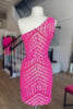 Load image into Gallery viewer, Hot Pink One Shoulder Sequins Tight Short Party Dress