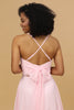 Load image into Gallery viewer, Pink Sheath/Column Spaghetti Straps Long Chiffon Bridesmaid Dress