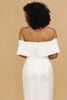 Load image into Gallery viewer, White Off the Shoulder Satin Bridesmaid Dress