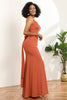 Load image into Gallery viewer, Sunset Mermaid V-neck Bridesmaid Dress With Ruffles