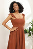 Load image into Gallery viewer, Terracotta A-Line Floor Length Chiffon Bridesmaid Dress With Ruffles