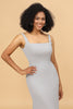 Load image into Gallery viewer, Grey Square Neck Mermaid Bridesmaid Dress with Wrap