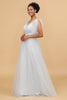 Load image into Gallery viewer, Grey Tulle V-Neck A-Line Bridesmaid Dress