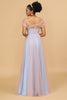 Load image into Gallery viewer, Pink&amp;Blue A Line Spaghetti Straps Tulle Long Bridesmaid Dress