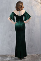 Load image into Gallery viewer, Champagne Velvet Mermaid Long Prom Dress
