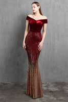 Load image into Gallery viewer, Gold Mermaid Sequin Long Prom Dress