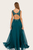 Load image into Gallery viewer, Turquoise Chiffon Long Prom Dress with Beading