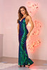 Load image into Gallery viewer, Black Mermaid Sequin Long Prom Dress