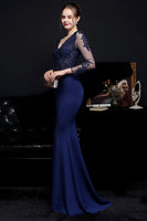 Load image into Gallery viewer, White Applique Mermaid Prom Dress