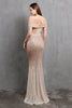 Load image into Gallery viewer, Gold Mermaid Sequin Long Prom Dress