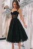 Load image into Gallery viewer, Black Polka Dots A Line Prom Dress